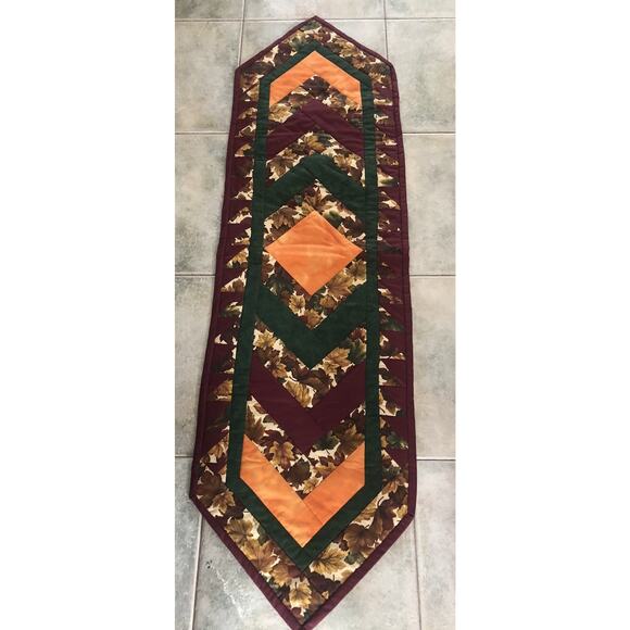 VTG Handmade Harvest Thanksgiving Table Runner Patchwork Quilted Nice Quality - Picture 1 of 8